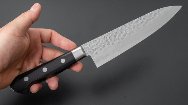 Hitohira Imojiya ST Tsuchime Damascus Gyuto 180mm Pakka Handle (Yo) - Tetogi