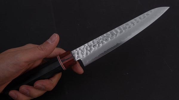 Hitohira Imojiya ST Tsuchime Damascus Petty 150mm Pakka Handle (Wa) - Tetogi