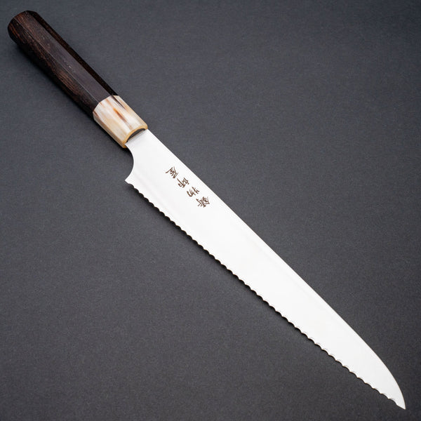 Hitohira Imojiya TH Stainless Bread Knife 240mm Ebony Handle - Tetogi