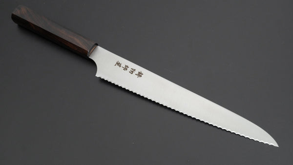 Hitohira Imojiya TH Stainless Bread Knife 240mm Ebony Handle (Wa) - Tetogi