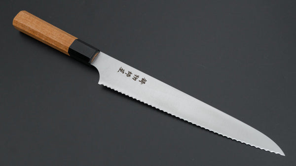 Hitohira Imojiya TH Stainless Bread Knife 240mm Teak Handle (Wa) - Tetogi