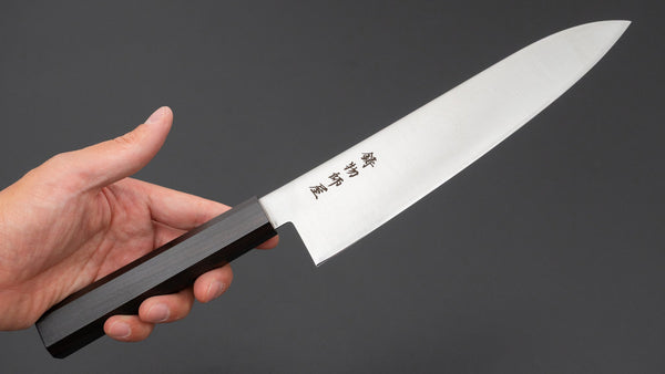 Hitohira Imojiya TH Stainless Gyuto 210mm Ebony Handle (Wa) - Tetogi