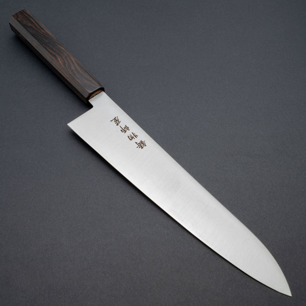 Hitohira Imojiya TH Stainless Gyuto 240mm Ebony Handle (Wa) - Tetogi