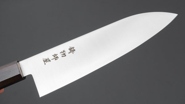 Hitohira Imojiya TH Stainless Santoku 180mm Ebony Handle (Wa) - Tetogi