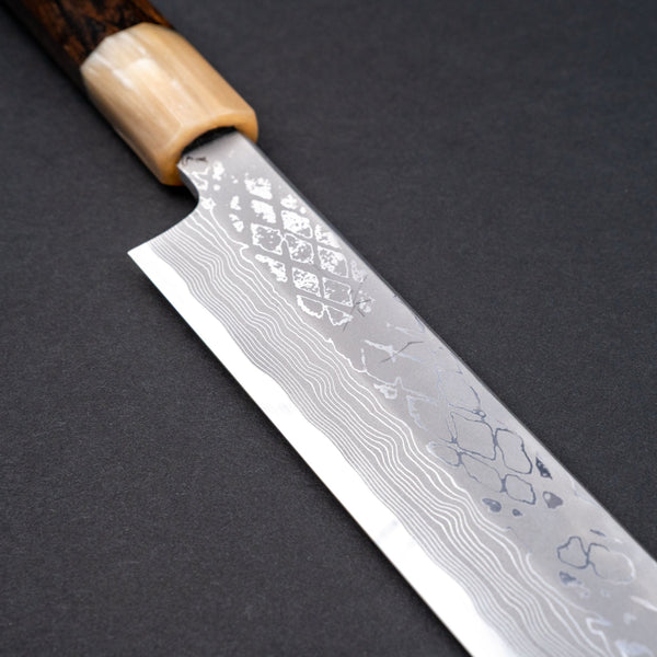 Hitohira Kikuchiyo Mosuke Kikko Blue 1 Yanagi Sakimaru 300mm Ziricote Handle (Saya) (Discounted) - Tetogi
