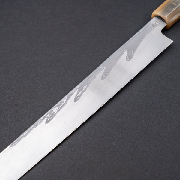 Hitohira Kikuchiyo Mosuke Kikko Blue 1 Yanagi Sakimaru 300mm Ziricote Handle (Saya) (Discounted) - Tetogi