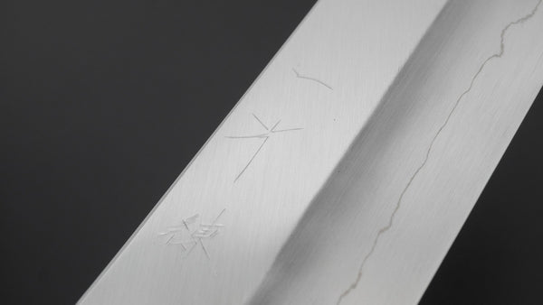 Hitohira Kikuchiyo Ren Silver 3 Nakiri 180mm Ebony Handle - Tetogi