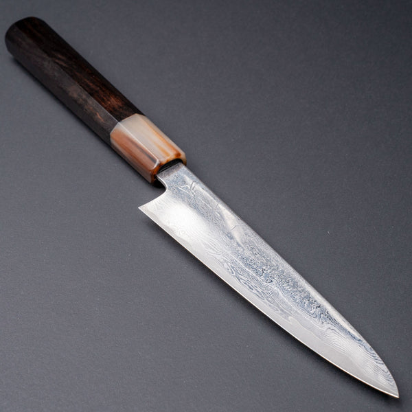 Hitohira Kikuchiyo Rou VG10 Hyokyo Damascus Petty 150mm Ebony Handle - Tetogi