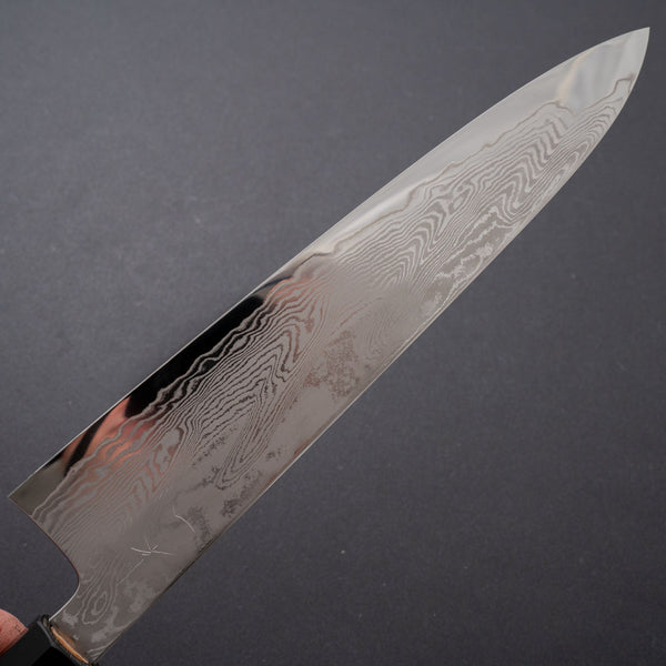 Hitohira Kikuchiyo Rou VG10 Sakura Damascus Gyuto 240mm Sakura Handle (Black horn) - Tetogi