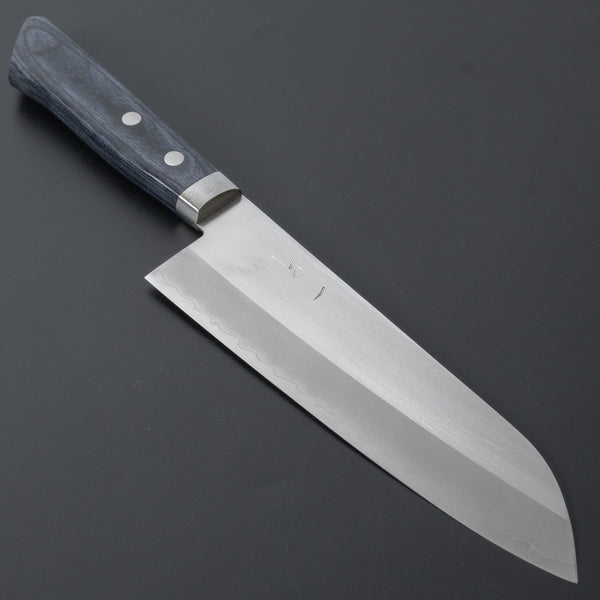 Hitohira NM Migaki Santoku 170mm Blue Pakka Handle - Tetogi