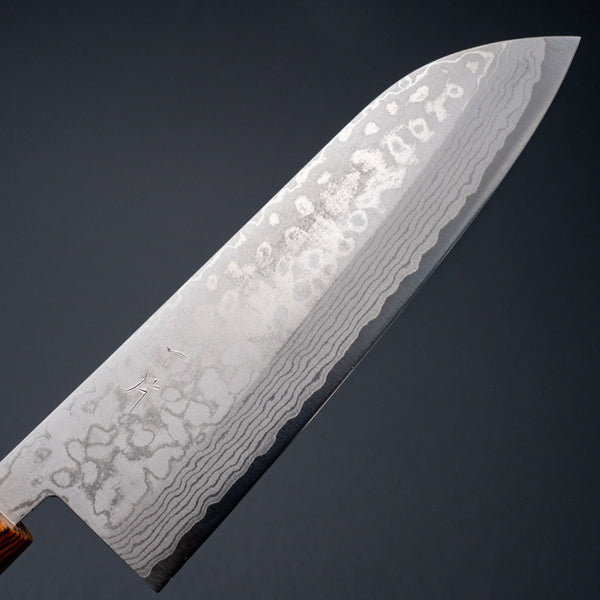 Hitohira NM V10 Damascus Santoku 170mm Ziricote Handle - Tetogi