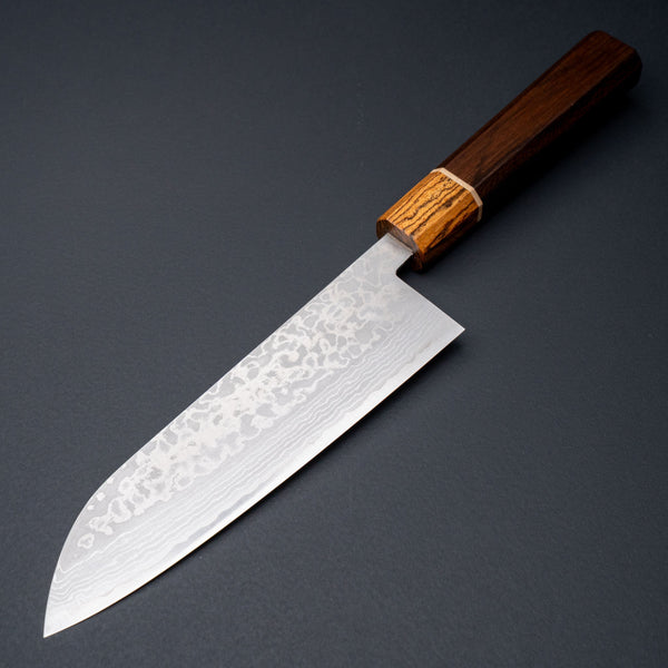 Hitohira NM V10 Damascus Santoku 170mm Ziricote Handle - Tetogi