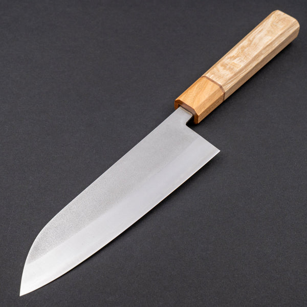 Hitohira NM VG - 1 Nashiji Santoku 165mm Oak Handle - Tetogi