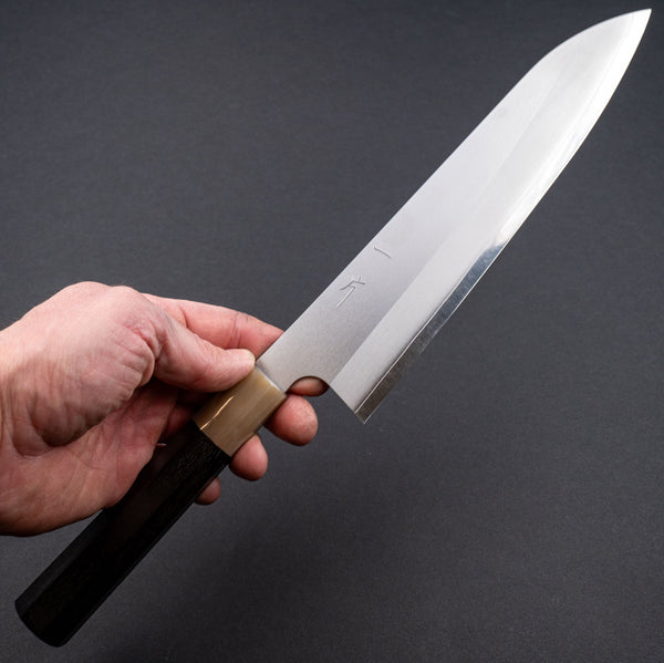 Hitohira Silver 3 Nashiji Gyuto 210mm Ebony Handle - Tetogi