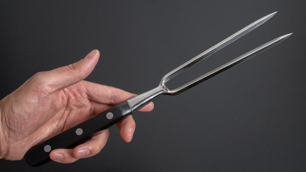 Hitohira Straight Carving Fork Black Pakka Handle - Tetogi