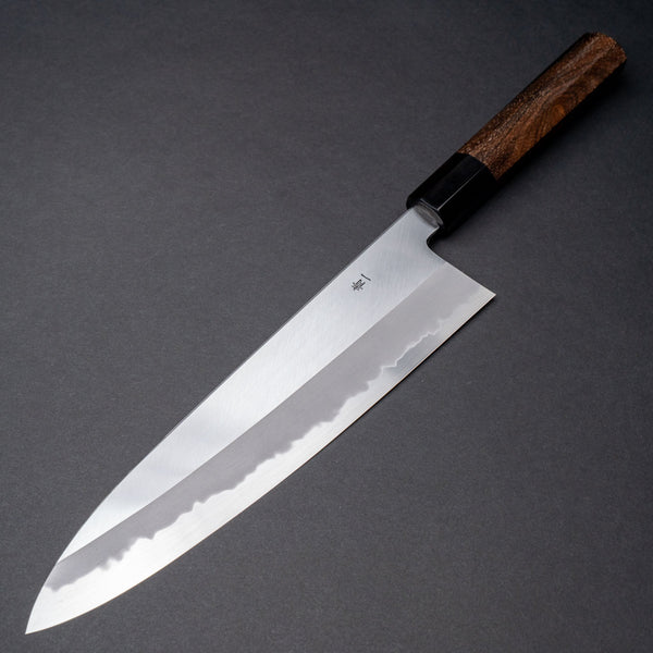 Hitohira Tanaka Kyuzo Blue 1 Migaki Gyuto 240mm Ziricote Handle (Extra Height) - Tetogi