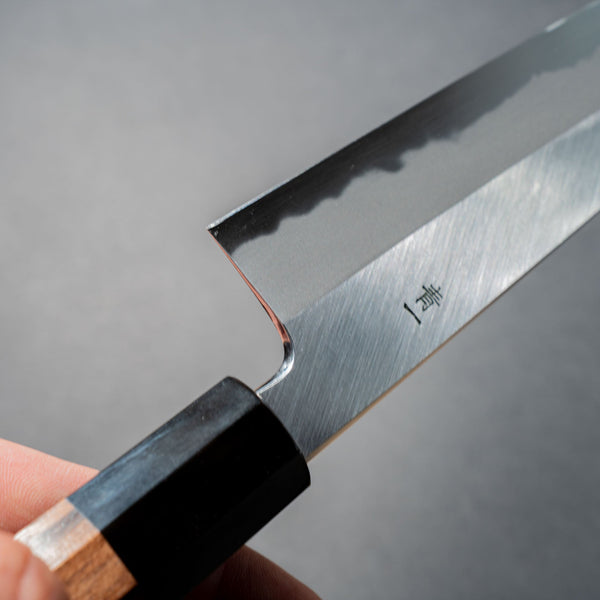 Hitohira Tanaka Kyuzo Blue 1 Migaki Kiritsuke Gyuto 195mm Taihei Makassar Ebony Handle (Limited) - Tetogi