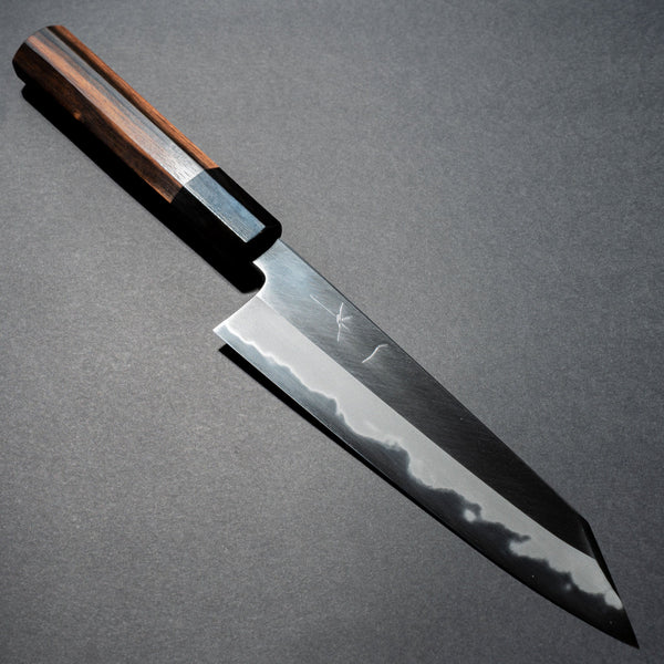 Hitohira Tanaka Kyuzo Blue 1 Migaki Kiritsuke Gyuto 195mm Taihei Makassar Ebony Handle (Limited) - Tetogi