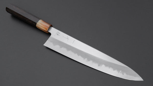 Hitohira Tanaka Ren White 2 Gyuto 240mm Ebony Handle - Tetogi