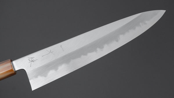 Hitohira Tanaka Ren White 2 Gyuto 240mm Ebony Handle - Tetogi