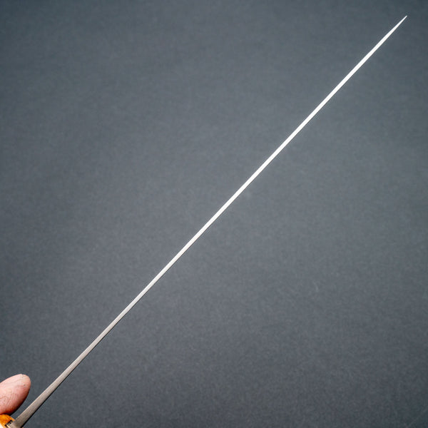 Hitohira TD Blue 2 Stainless Clad Kurouchi Sujihiki 240mm Walnut Handle - Tetogi