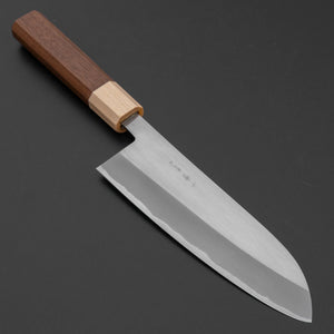 Hitohira TD Blue #2 Stainless Clad Migaki Santoku 165mm Walnut Handle - Tetogi
