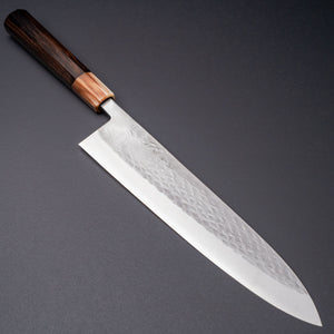 Hitohira TD SLD Tsuchime Gyuto 240mm Ebony Handle - Tetogi