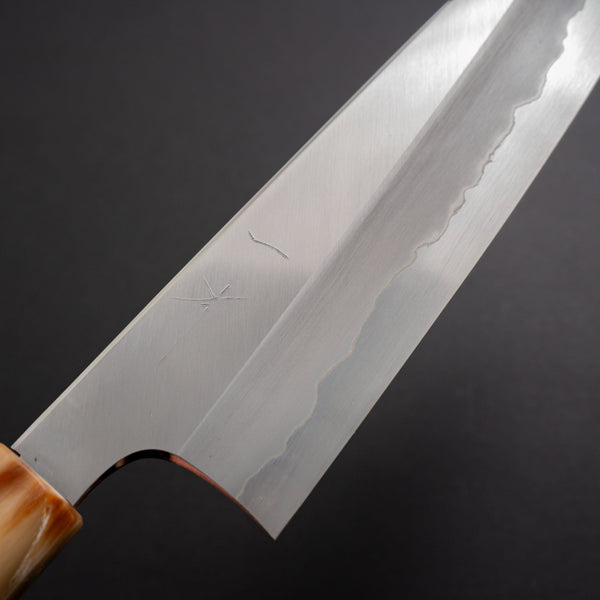 Hitohira Togashi Blue #1 Stainless Clad Migaki Gyuto 240mm Taihei Makassar Ebony Handle - Tetogi