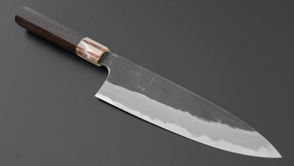 Hitohira Togashi Blue #2 Kurouchi Gyuto 210mm Ebony Handle - Tetogi