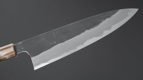 Hitohira Togashi Blue #2 Kurouchi Gyuto 210mm Ebony Handle - Tetogi