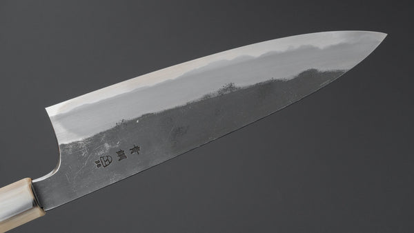 Hitohira Togashi Blue #2 Kurouchi Gyuto 210mm Ebony Handle - Tetogi