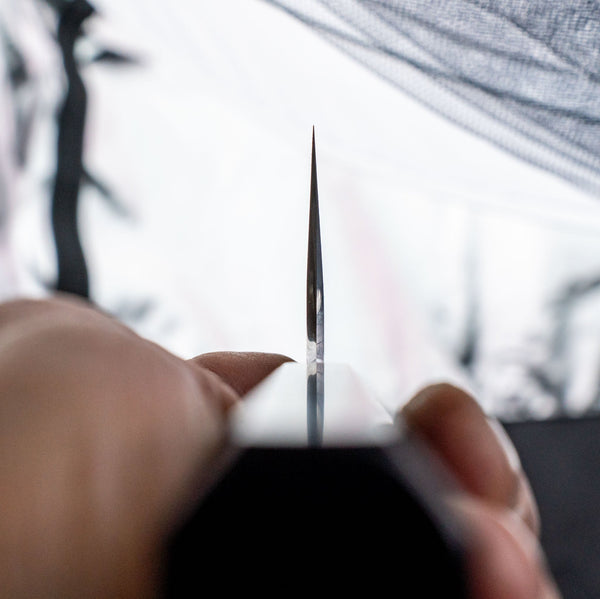 Hitohira Togashi Blue 2 Kurouchi Kiritsuke Gyuto 240mm Ebony Handle - Tetogi