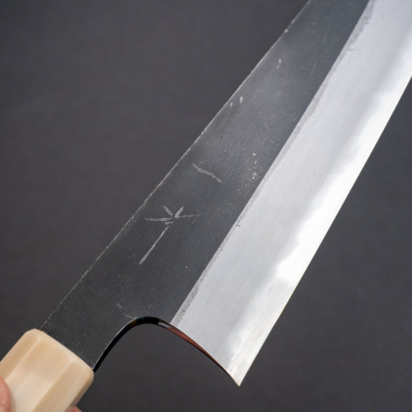 Hitohira Togashi Blue 2 Kurouchi Kiritsuke Gyuto 240mm Ebony Handle - Tetogi