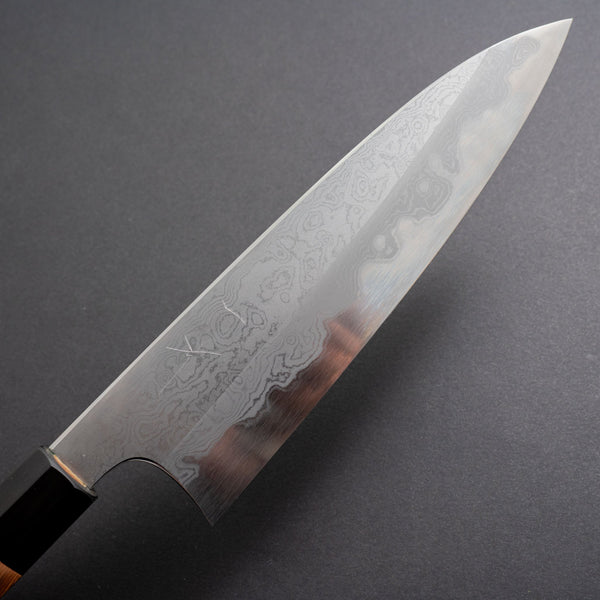 Hitohira Togashi White #1 Damascus Gyuto 210mm Burnt Yakusugi Handle - Tetogi