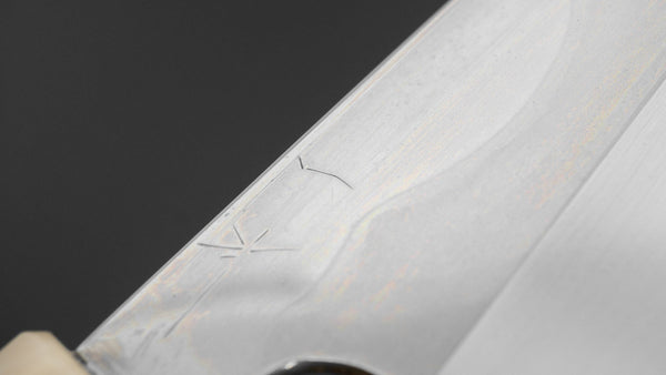 Hitohira Togashi White 1 Fuji Mizu Honyaki Santoku 180mm Ziricote Handle (144/ Saya) - Tetogi