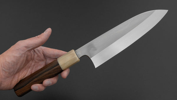 Hitohira Togashi White 1 Fuji Mizu Honyaki Santoku 180mm Ziricote Handle (144/ Saya) - Tetogi