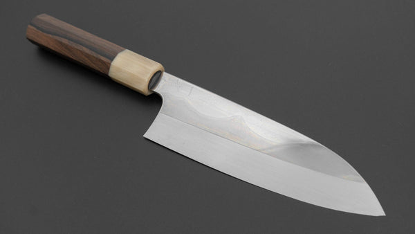 Hitohira Togashi White 1 Fuji Mizu Honyaki Santoku 180mm Ziricote Handle (144/ Saya) - Tetogi
