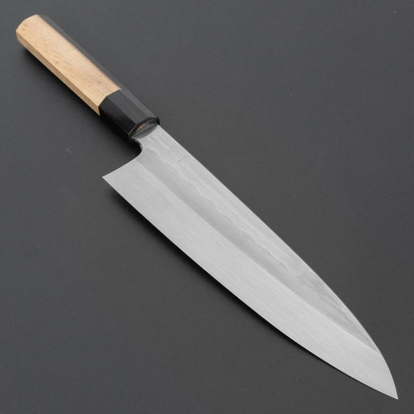 Hitohira Togashi White 1 Notaremon Mizu Honyaki Gyuto 240mm Kurokaki Persimmon Handle (173/ Saya) - Tetogi