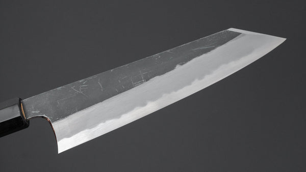Hitohira Togashi White 2 Kurouchi Kiritsuke Gyuto 210mm Yakusugi Cedar Handle - Tetogi