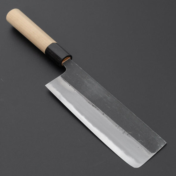 Hitohira Togashi White 2 Kurouchi Nakiri Ho Wood Handle (D-Shape) - Tetogi