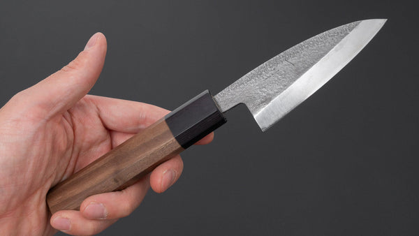 Hitohira VG10 Tsuchime Deba 90mm Walnut Handle - Tetogi