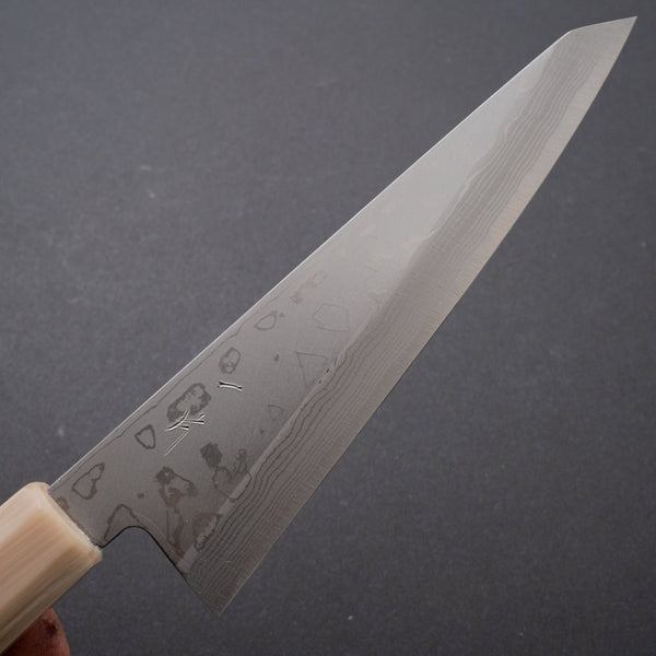 Hitohira White #2 Damascus Single-Bevel Honesuki Kaku 150mm Riisgaard Elm Burl - Tetogi