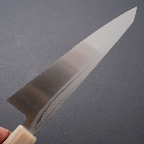 Hitohira White #2 Damascus Single-Bevel Honesuki Kaku 150mm Riisgaard Elm Burl - Tetogi