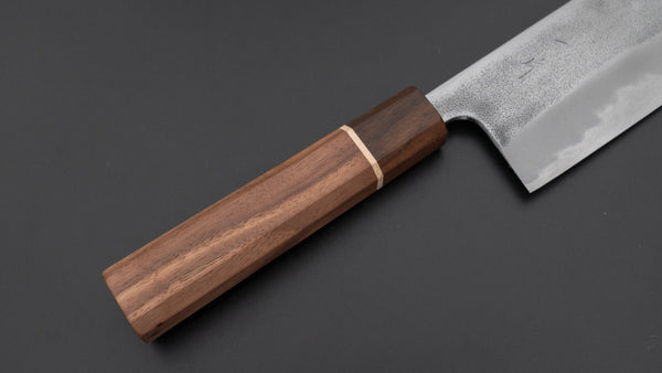 Hitohira YG Nashiji White #2 Nakiri 165mm Walnut Handle (Ziricote Ferrule) - Tetogi