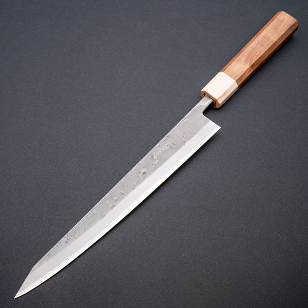 Hitohira TD Blue #2 Stainless Clad Nashiji Sujihiki 240mm Walnut Handle