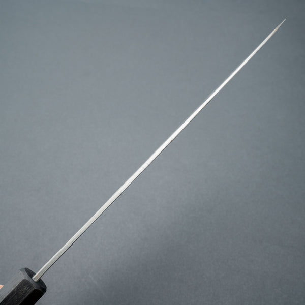 Isamitsu White 1 Stainless Clad Kurouchi Gyuto 195mm Riisgaard Ebony Handle - Tetogi