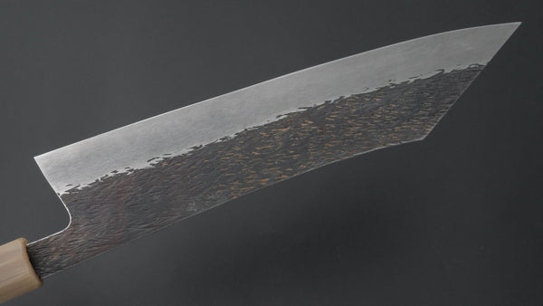 Isamitsu White #1 Stainless Clad Kurouchi Kiritsuke Gyuto 240mm Taihei Zebrawood Handle - Tetogi