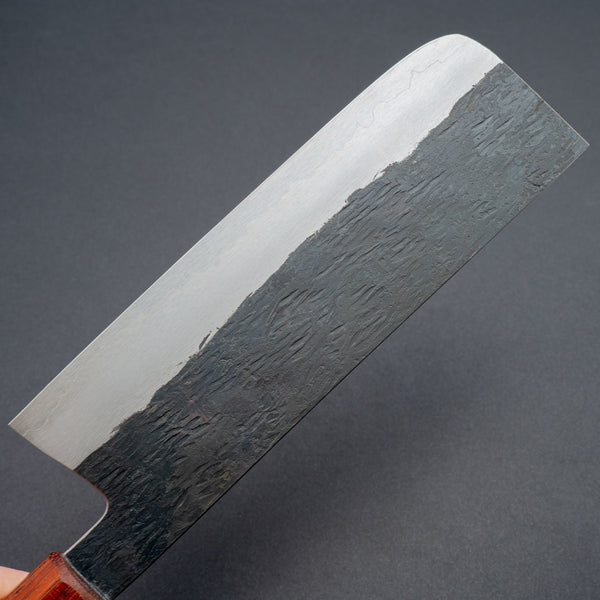 Isamitsu White 1 Stainless Clad Kurouchi Nakiri 180mm Riisgaard Handle - Tetogi