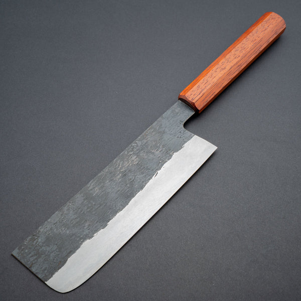 Isamitsu White 1 Stainless Clad Kurouchi Nakiri 180mm Riisgaard Handle - Tetogi