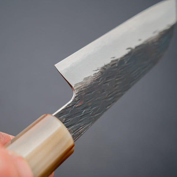 Isamitsu White 1 Stainless Clad Kurouchi Paring 90mm Ebony Handle - Tetogi